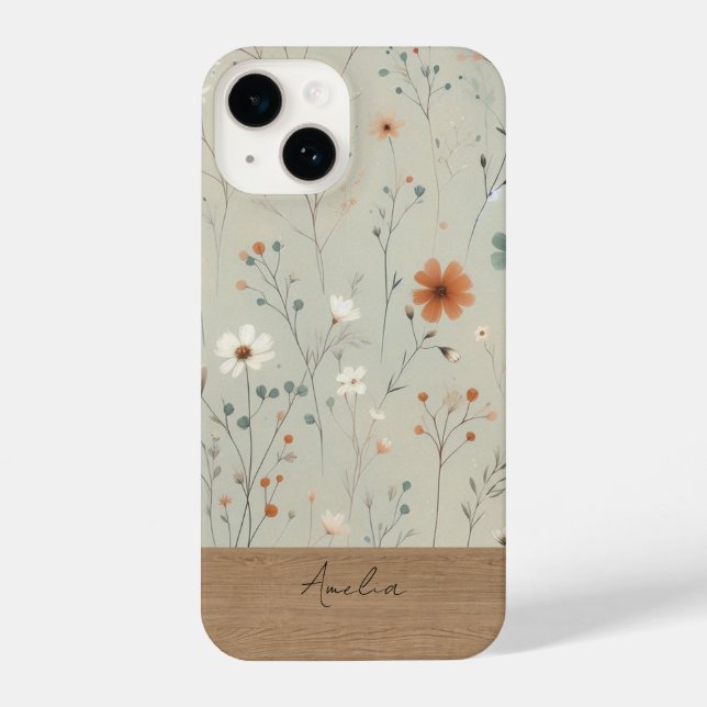 Coque iPhone Boîtier téléphonique fleur sauvage personnalisé (Verso)