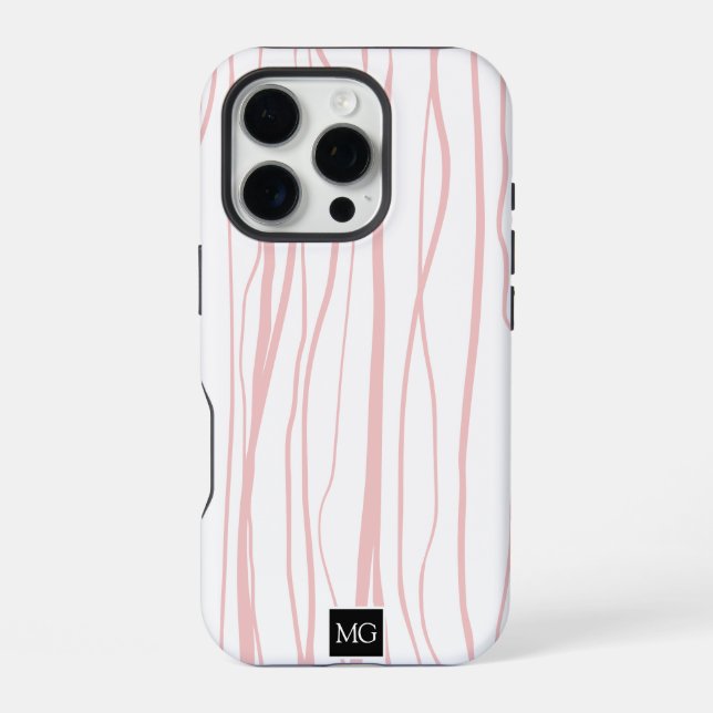 Coque iPhone Boîtier téléphonique minimal initial | Monogramme  (Verso)
