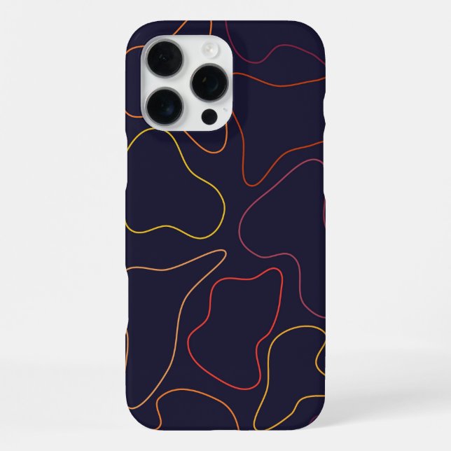 Coque iPhone Boîtier téléphonique Motif Abstrait Aura Flow Line (Verso)