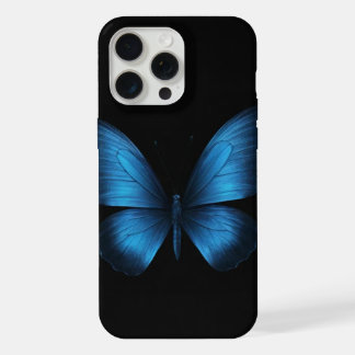 Coque iPhone 15 Pro Max Boîtier téléphonique papillon bleu