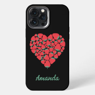 Etui iPhone 13 Pro Max Boîtier téléphonique parfait pour fraise coeur