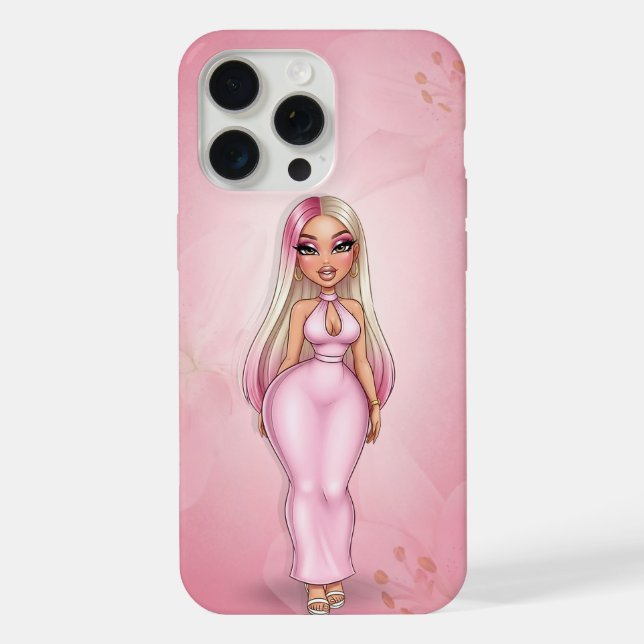 Coque iPhone Boîtier téléphonique personnalisé en flamme rose (Verso)