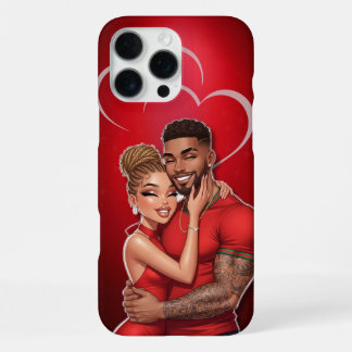 Coque iPhone 16 Pro Max Boîtier téléphonique personnalisé Red Glamor Coupl