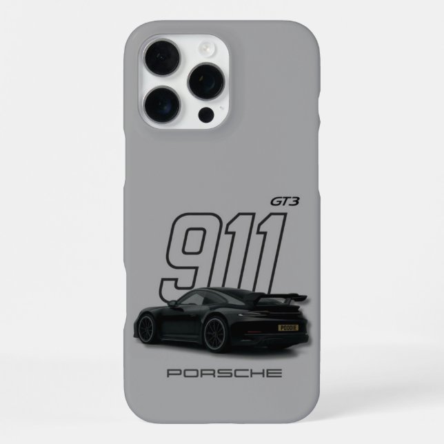 Coque iPhone Boîtier téléphonique Porsche 911 GT3 - Design gris (Verso)