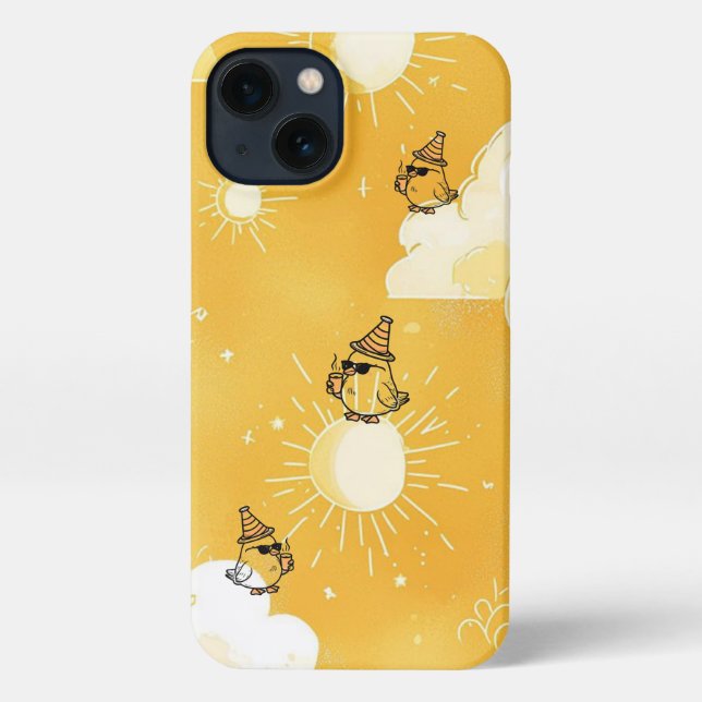 Coque iPhone Boîtier téléphonique pour oiseaux de soleil mignon (Verso)