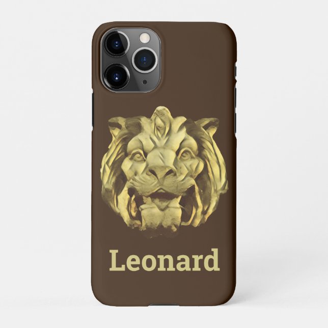 Coque iPhone Boîtier téléphonique - Tête de lion architecturale (Dos)