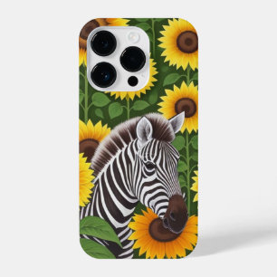 Coque Pour iPhone 14 Plus Boîtier téléphonique Zebra Et Sunflower