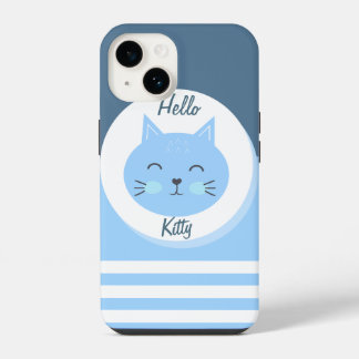 Coque Pour iPhone 14 Boîtiers iPhone 14 Hello Kitty couleur blanc et bl