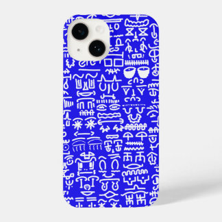 Coque Pour iPhone 14 Bold Blue Doodle Pattern iPhone Case