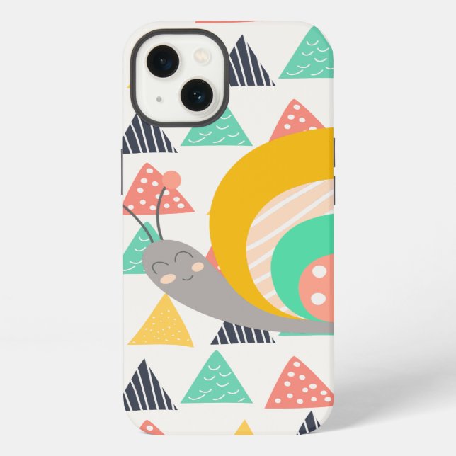 Coque iPhone Bon escargot sur les triangles (Verso)