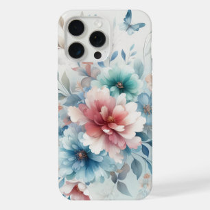 Coque iPhone 15 Pro Max Bonheur Botanique avec du Bleu