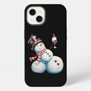 Etui iPhone 13 Bonhomme de neige avec vin Noël Cadeau de Noël drô