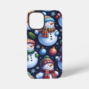 Coque iPhone 12 Mini Bonhomme de neige festif cosy