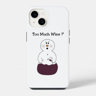 Coque Pour iPhone 14 Bonhomme de neige trop de vin