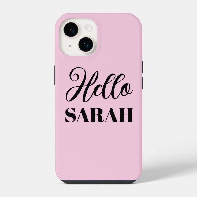 Coque iPhone Bonjour et votre nom (Verso)