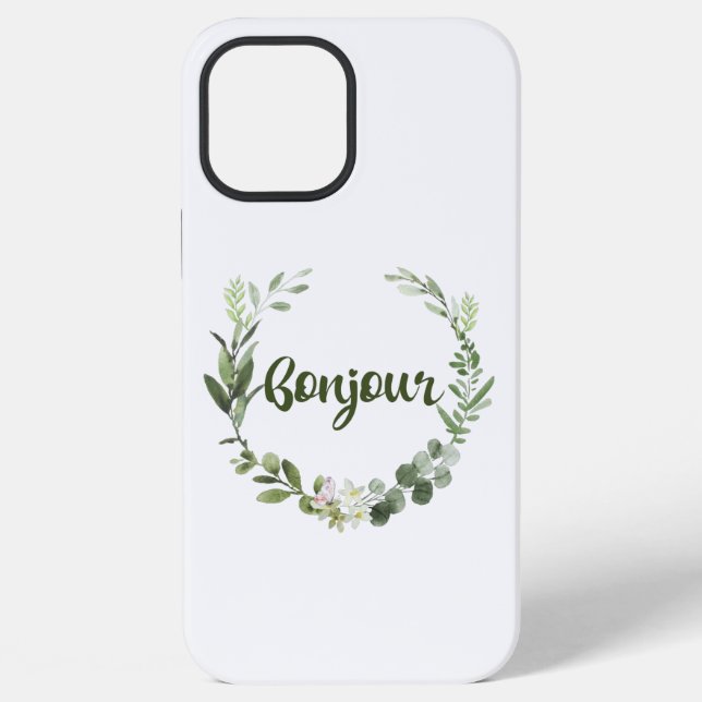 Coque iPhone Bonjour Hello français (Verso)