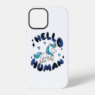 Coque iPhone 12 Bonjour humain Licorne adorable