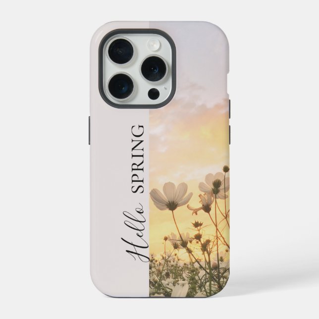 Coque iPhone Bonjour Printemps, Boho Wildflower Sunset (Verso)