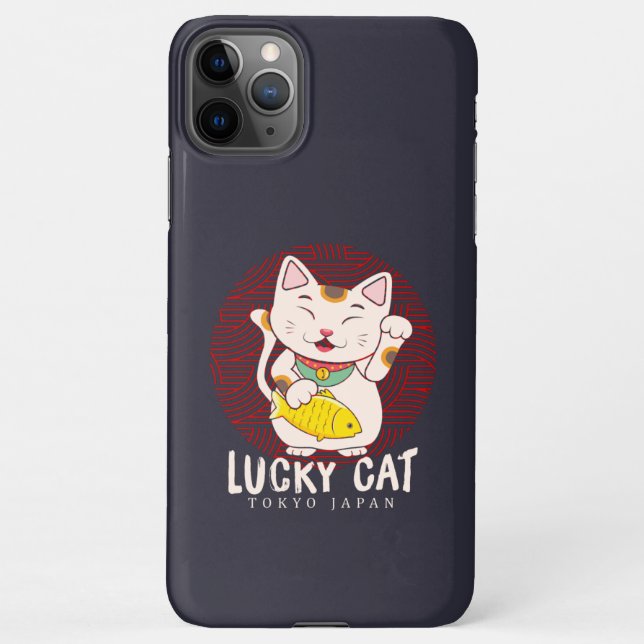Coque iPhone Bonne chance Charme Chat Lucky Maneki Neko Asiatiq (Dos)