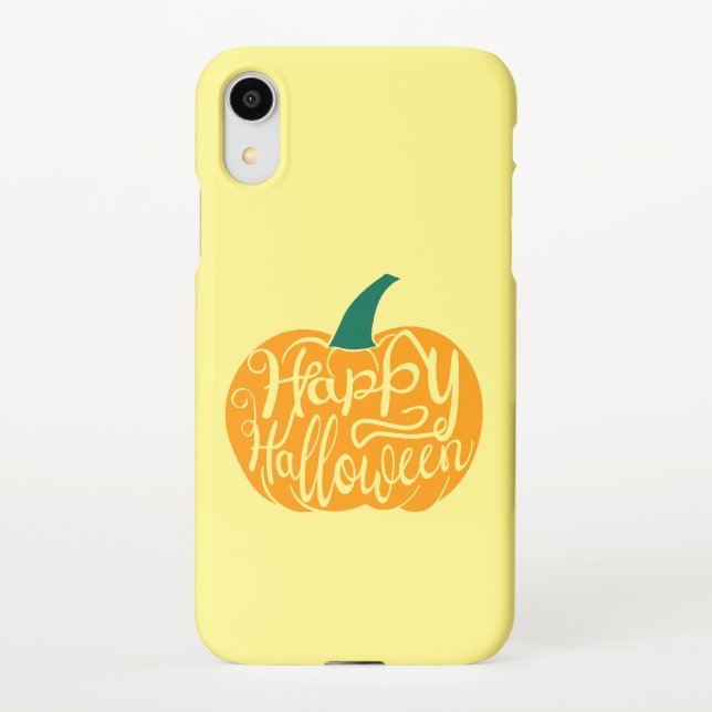 Coque iPhone Bonne lettre Halloween sur citrouille sculpté (Dos)