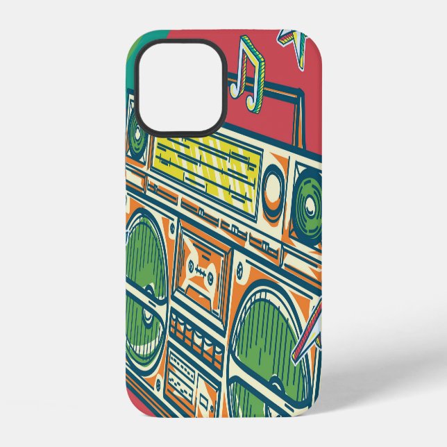 Coque iPhone Boom Box Funky Conception colorée (Verso)