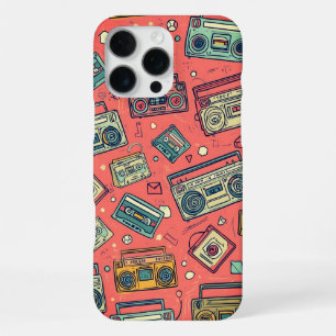 Coque iPhone 16 Pro Max Boombox à cassette rétro pour les fans de musique