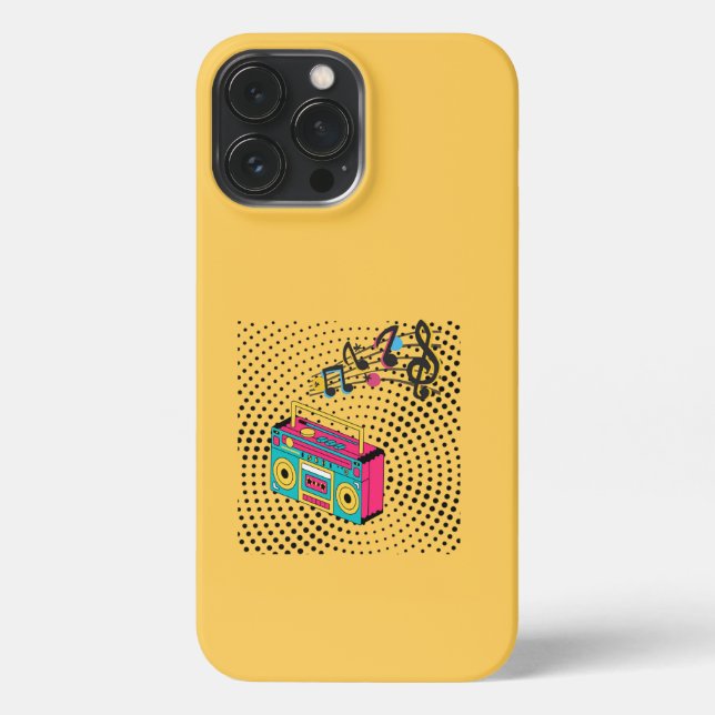 Coque iPhone Boombox audio rétro. (Verso)