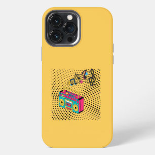 Etui iPhone 13 Pro Max Boombox audio rétro.