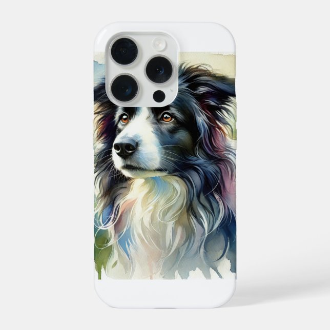 Coque iPhone Border Collie 141024AREF145 - Watercolor (Verso)