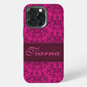 Etui iPhone 13 Pro Botanique fleurie Kangaroo Paws motif rose foncé