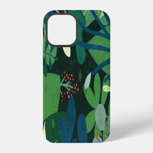 Coque iPhone 12 Botanique verte : Illustration de feuilles tropica