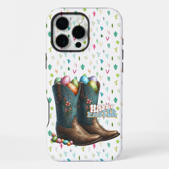 Coque iPhone Bottes d'oeufs du Texas/sud-ouest de Pâques (Verso)
