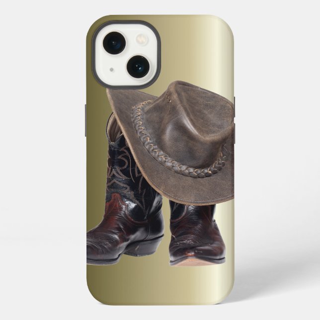 Coque iPhone Bottes et chapeau de cowboy (Verso)