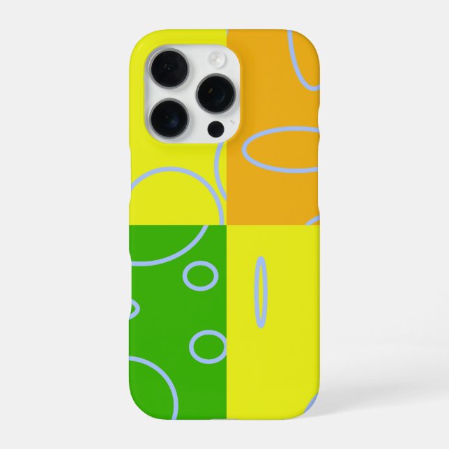 Coque iPhone Boucle bleu clair lumineux vert orange jaune (Verso)