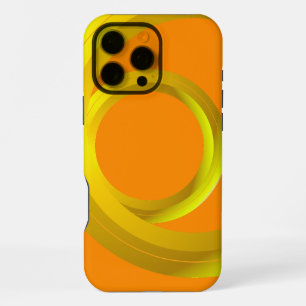 Coque iPhone 16 Pro Max Boucle de cercle abstrait orange