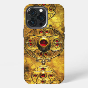 ETUI iPhone 13 PRO BOUCLIER DE GUERRIER CELTIQUE ANTIQUE AVEC PIERRES