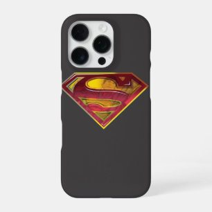 Coque iPhone 16 Pro Bouclier S de Superman Logo de réflexion