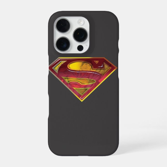 Coque iPhone Bouclier S de Superman | Logo de réflexion (Verso)