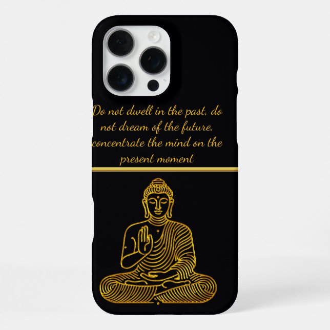 Coque iPhone Bouddha doré en pose calme (Verso)