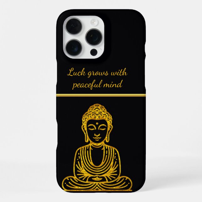 Coque iPhone Bouddha doré en posture paisible (Verso)
