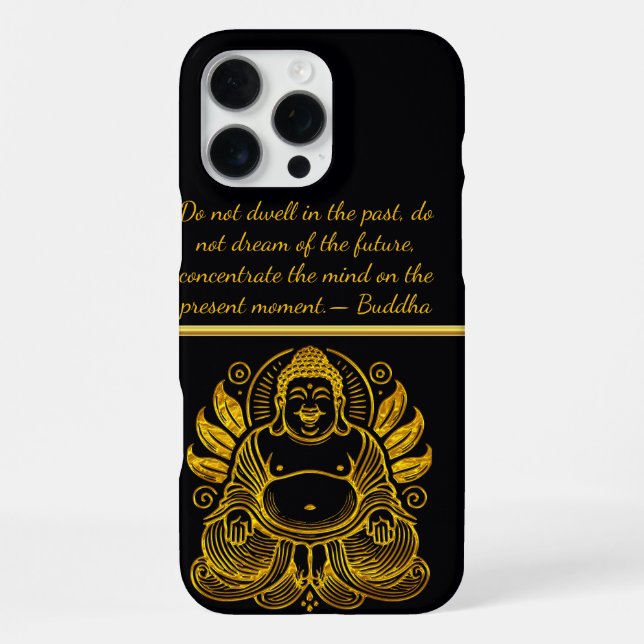 Coque iPhone Bouddha doré paisible (Verso)