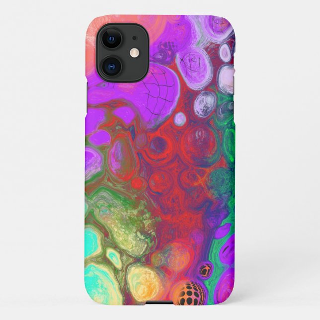 Coque iPhone Bouffée de couleurs Digital Fluid Art (Dos)