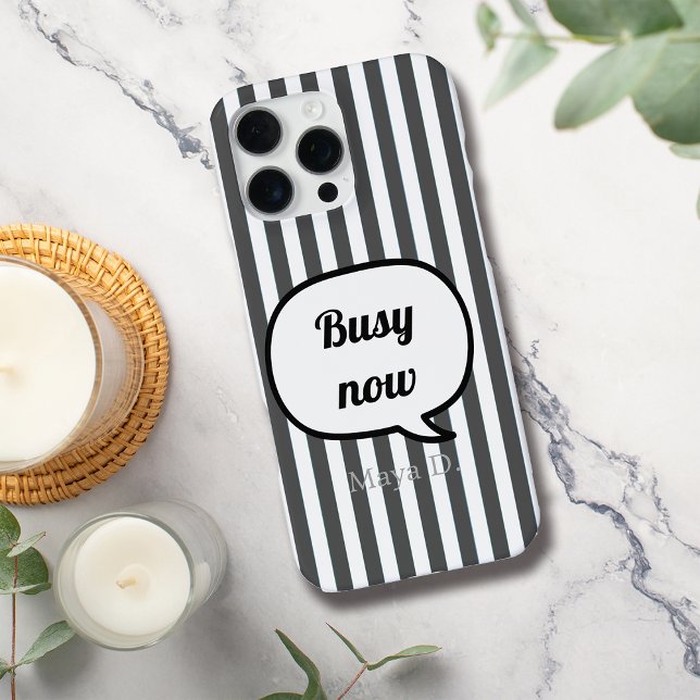 Coque iPhone Boule de discours Black Stripes Personnaliser (Créateur téléchargé)