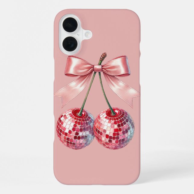 Coque iPhone Boule disco rose   (Verso)