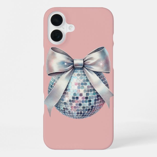 Coque iPhone Boule disco rose  (Verso)