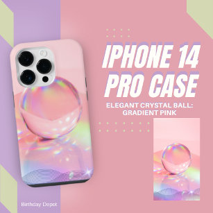 Coque iPhone Boule en cristal élégant : rose rayonnant