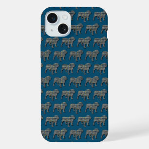 Coque iPhone 15 Plus Bouledogue Anglais Silhouette de Chien Mignon Gril