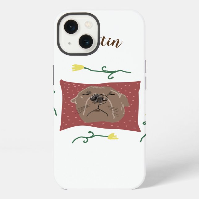 Coque iPhone Bouledogue dormant (Verso)