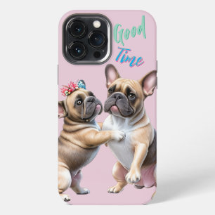 Etui iPhone 13 Pro Max Bouledogue français amoureux de la Saint-Valentin