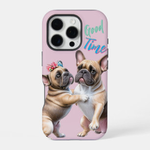 Coque iPhone 16 Pro Bouledogue français amoureux de la Saint-Valentin